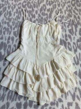 ruffled tie back mini dress